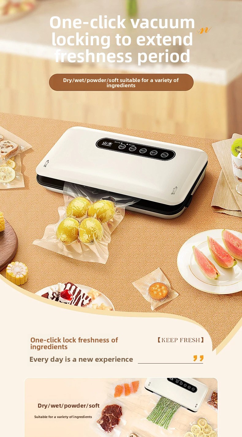 Food Vacuum Sealer - Mini-Vakuumiergerät Automatische Haushalts-Lebensmittelversiegelungsmaschine für Snacks Frischhaltung