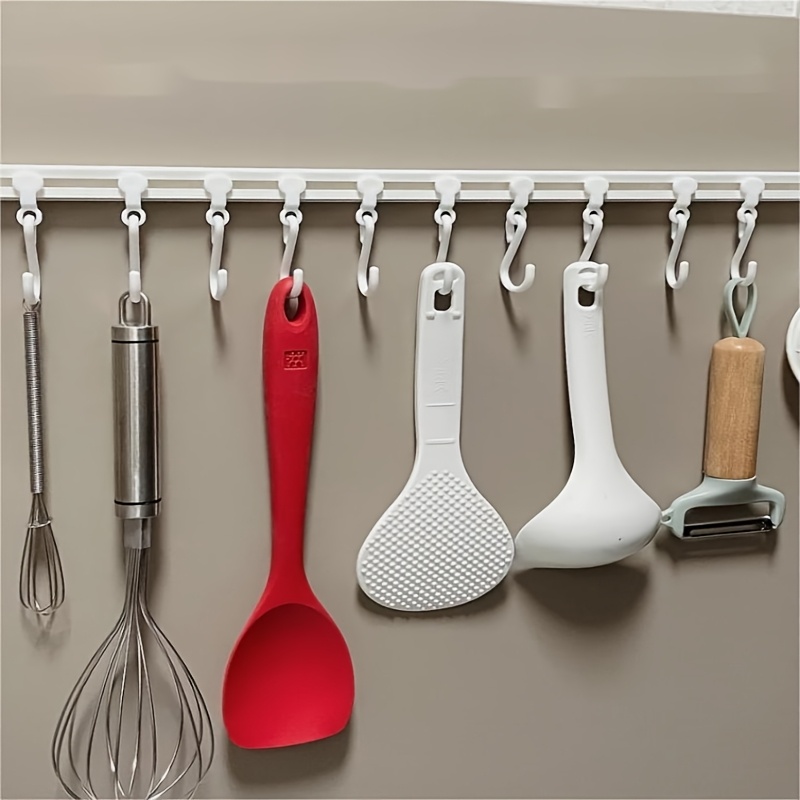Kitchen Gadgets Cabinet - 40cm Bohrerfreie Küchenutensilien-Aufhängeschiene, Multifunktionale Gleitende Klebeschiene