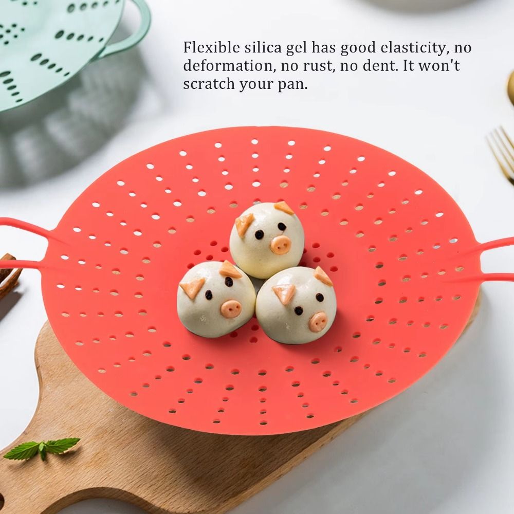 Silicone Steamer Basket - Wiederverwendbarer Silikon-Dampfgarkorb, Antihaftbeschichtet, Hitzebeständig, mit Griffen,