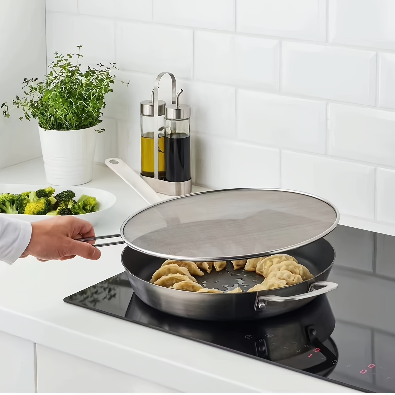 Kitchen Gadgets For Cooking - Anti-Spritzschutz aus Edelstahl, Ölnetz, Spritzschutzabdeckung für