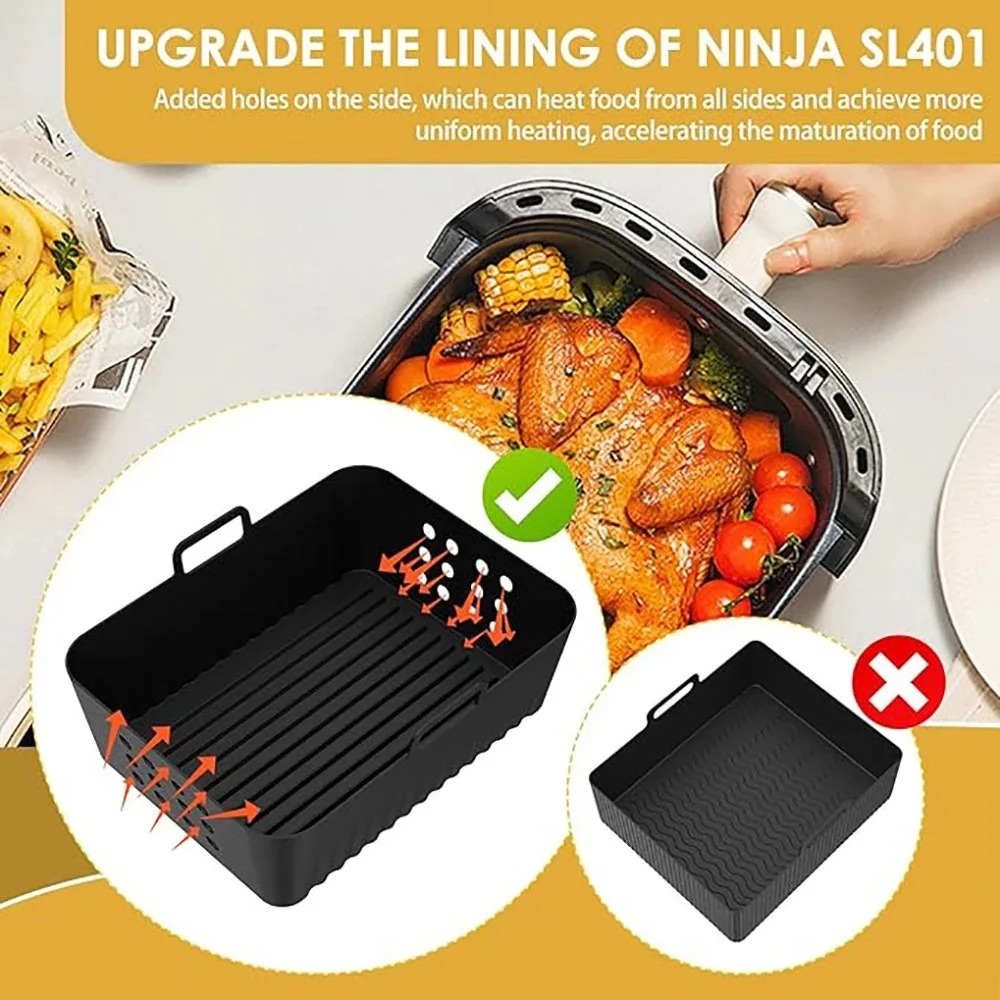 Silicone Steamer Basket - 2 Stück Air Fryer Silikoneinlagen für