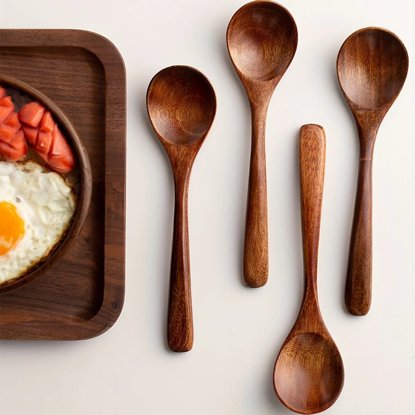 Kitchen Gadgets Modern - Modernes Wiederverwendbares Holzlöffel-Set, Geeignet für Abendessen,