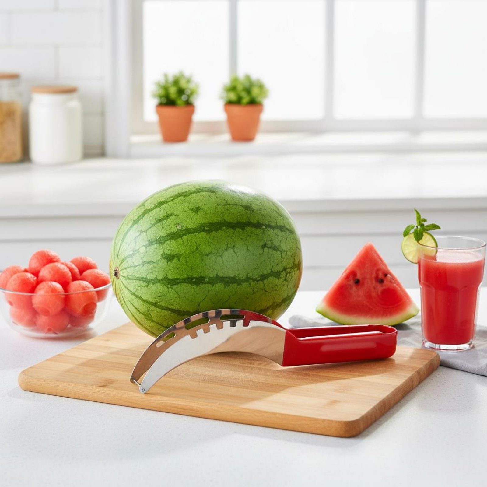 Kitchen Gadgets & Toys - Wassermelonen-Würfelschneider aus Lebensmittelechtem Material, Edelstahl-Fruchtausstecher mit