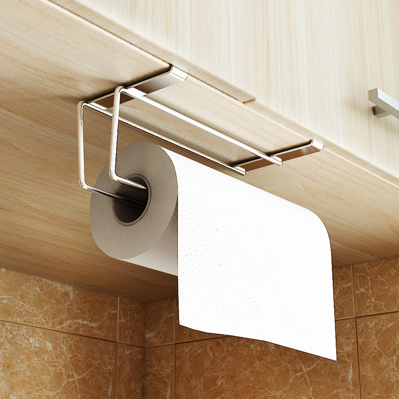 Kitchen Gadgets Cabinet - Papierrollen-Handtuchhalter, Edelstahl-Racks unter der Schublade, Schranktür,