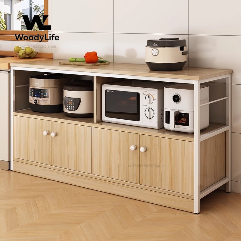 Kitchen Gadgets Cabinet - Küchenregal Bodenhohes Mikrowellenregal Wandintegrierter Aufbewahrungsschrank Multifunktionsschrank