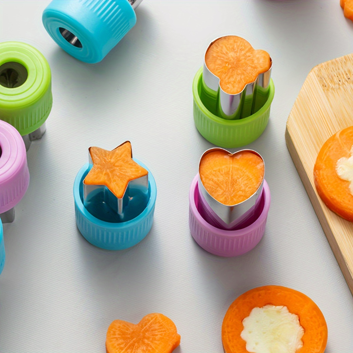 Kitchen Gadgets For Cooking - Sternförmiger Herz-Gemüseschneider mit Kunststoffgriff, 3-teiliges tragbares