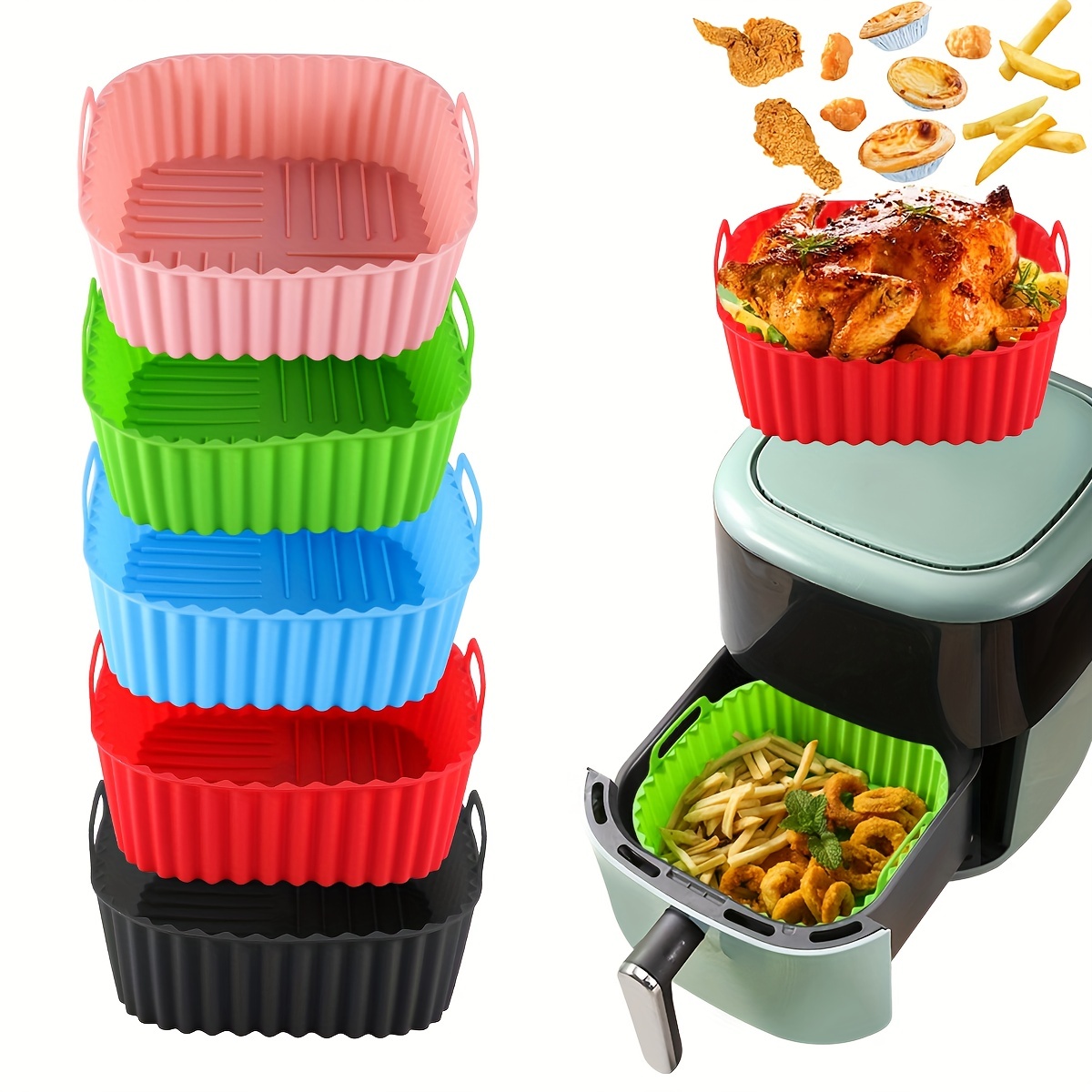 Kitchen Gadgets Air Fryer - Die 1-teilige Heißluftfritteuse-Einlage aus Silikon ist