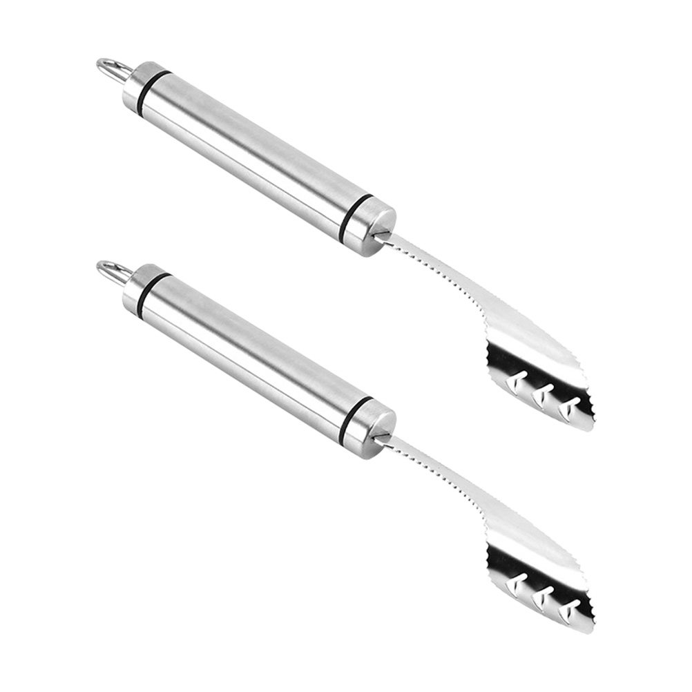 Kitchen Gadgets & Toys - 2 Stück Chili-Entkerner aus Edelstahl, gezahnter