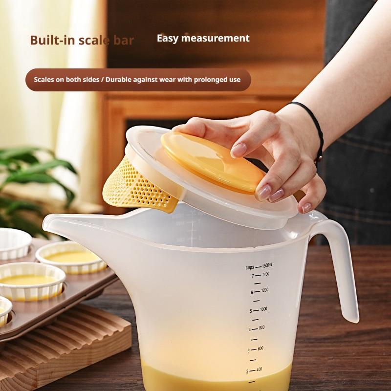Kitchen Gadgets Rice Filter - Großer Multifunktionaler Eiertrenner mit Messskala, Backmessbecher