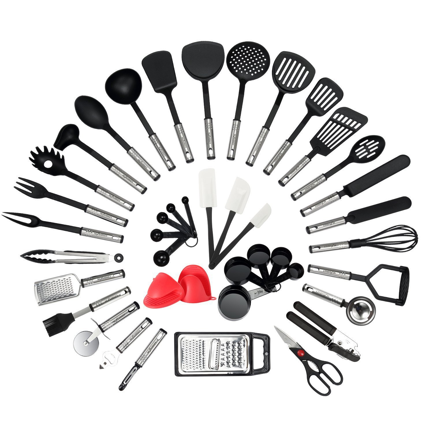 Kitchen Gadgets & Toys - Bestseller 42-teiliges Antihaft-Hitzebeständiges Nylon-Edelstahl Küchenzubehör/Gadgets/Accessoires/Kochutensilien/Küchenwerkzeug-Set