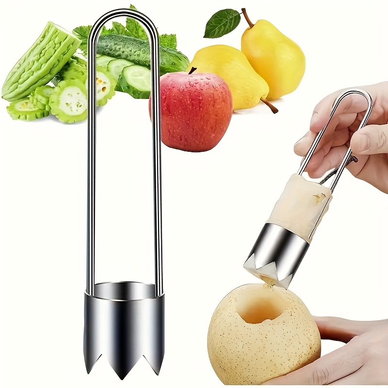 Kitchen Gadgets & Toys - Edelstahl Obst- und Gemüseentkerner Paprika-Samenentferner Apfel-Birnen-Entkerner