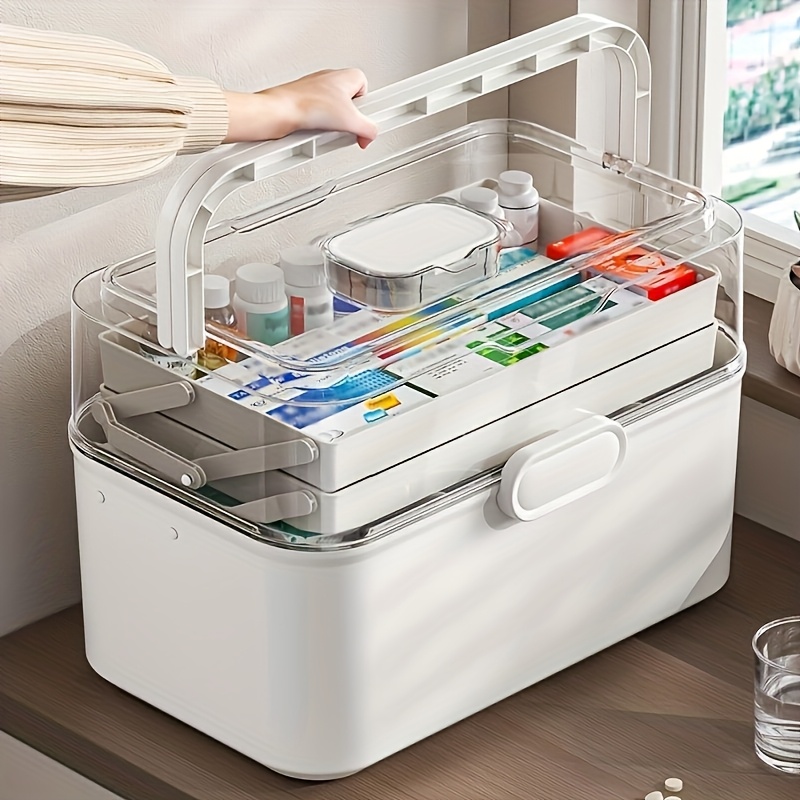 Kitchen Gadgets Cabinet - Große Medikamentenaufbewahrungsbox/Verteilbox mit transparentem Deckel –