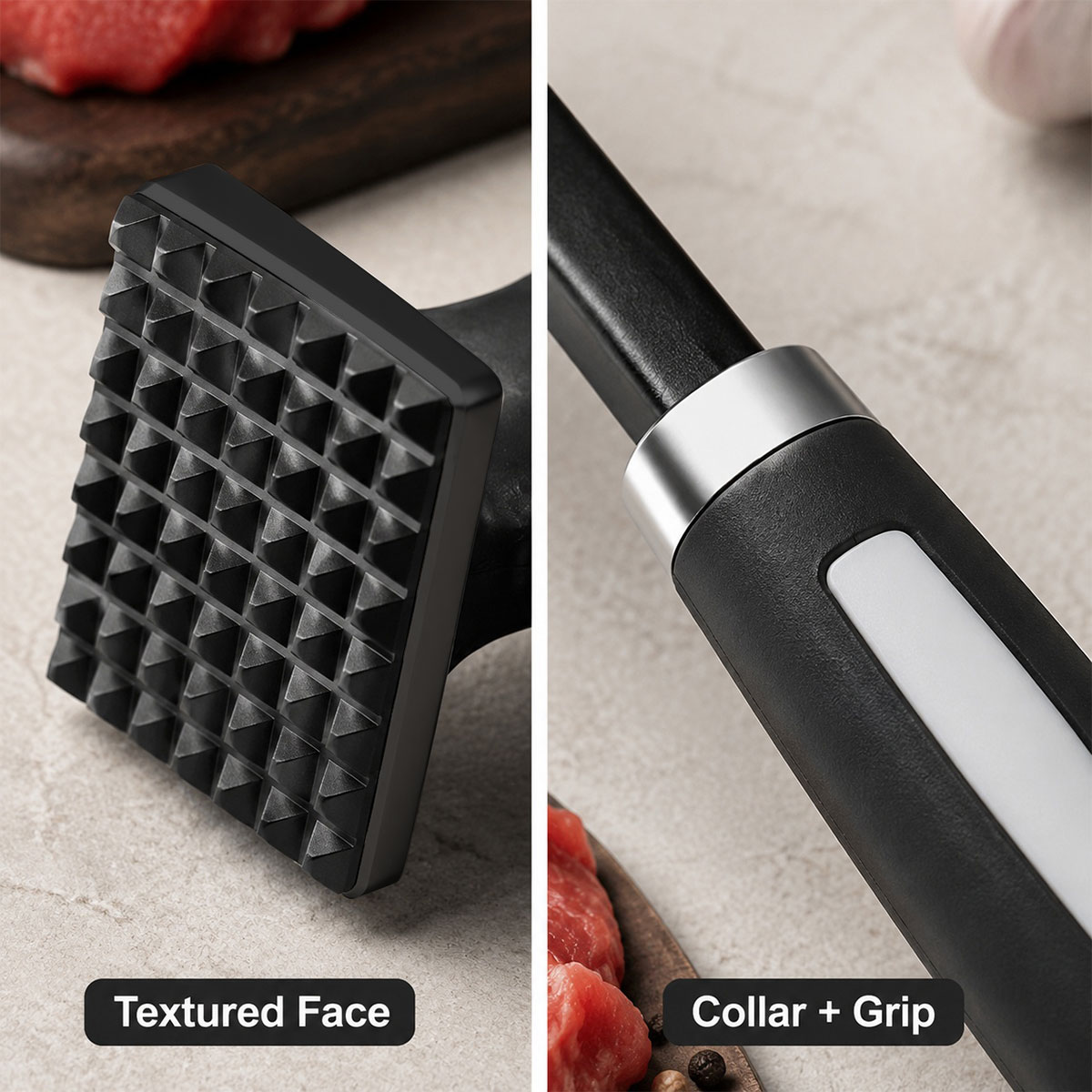 Kitchen Gadgets Modern - Robuster Fleischklopfer aus Edelstahl, Küchenwerkzeug zum