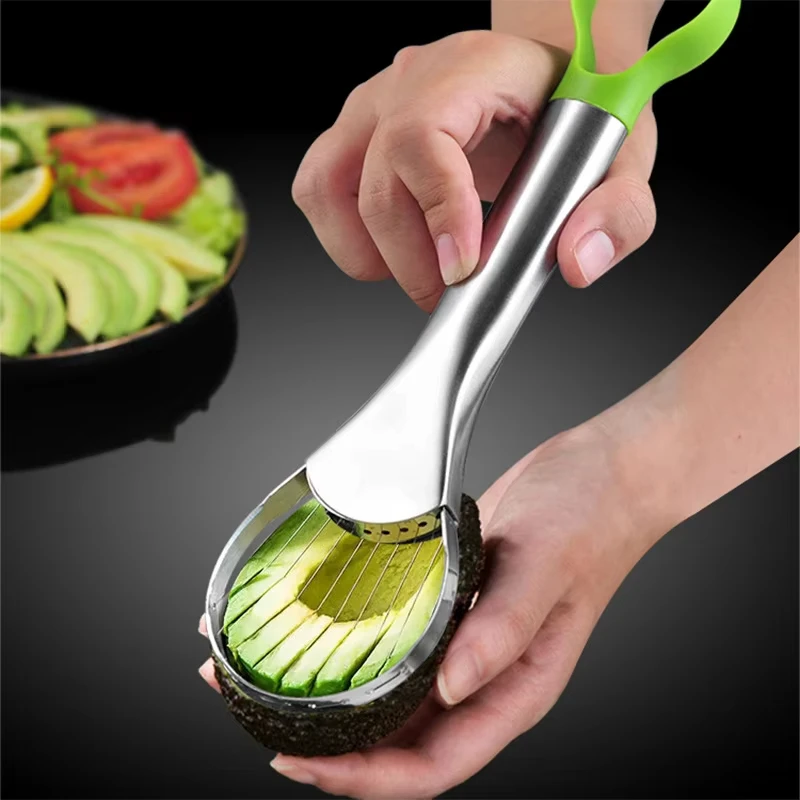 Avocado Slicer Tool - Avocado-Schneider aus Edelstahl, 2-in-1, Obstschäler, Schneider