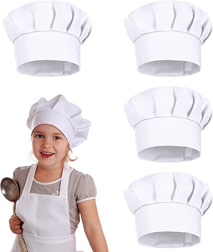 Kitchen Gadgets That Make Life Easier - 4er-Set Weiße Party-Kochmützen für Kinder, 21cm,
