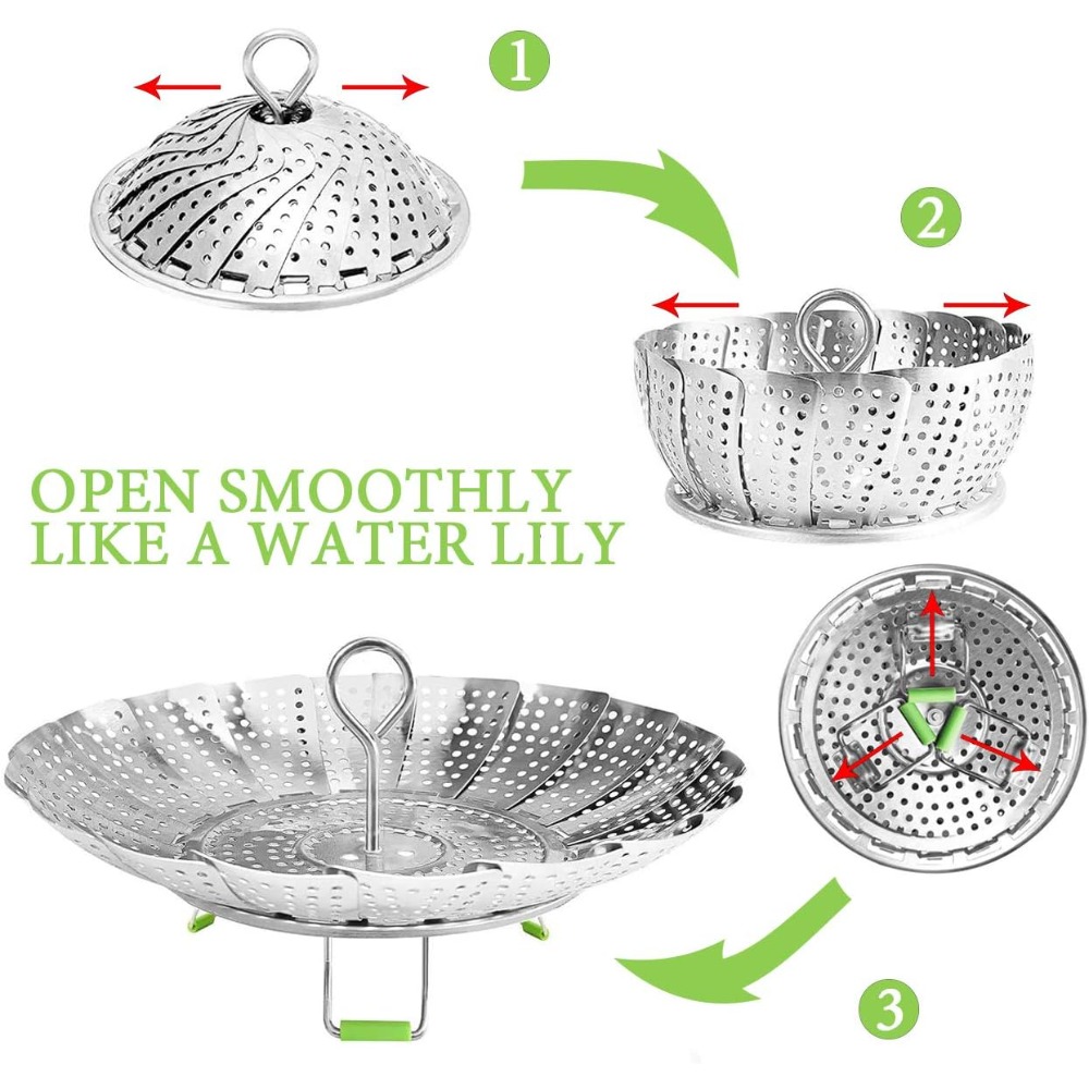 Faltbarer Silikon-Dampfgareins – Silicone Steamer Basket Bewertung und Preis