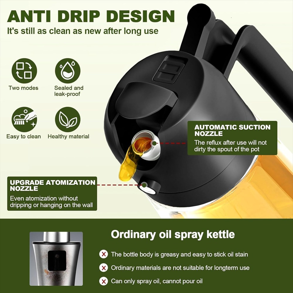 16oz/470ml Olivenöl-Sprühgerät – Kitchen Gadgets Air Fryer Bewertung und Preis